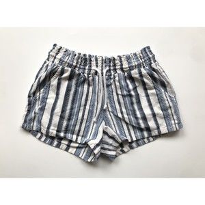 Almost Famous Girls Blue Striped Drawstring Beach Shorts Size Small